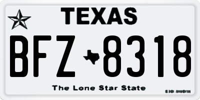 TX license plate BFZ8318