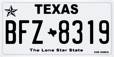 TX license plate BFZ8319