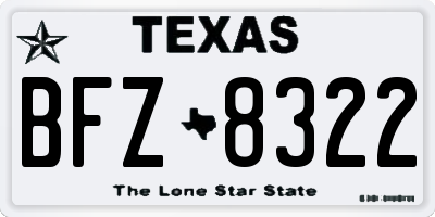 TX license plate BFZ8322
