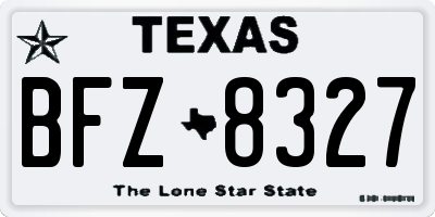 TX license plate BFZ8327