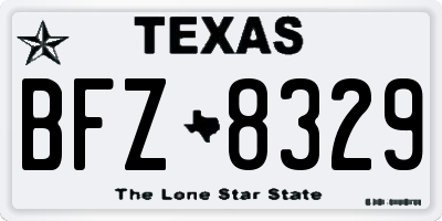 TX license plate BFZ8329