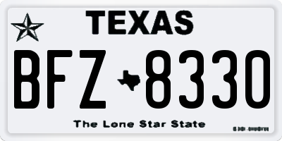 TX license plate BFZ8330