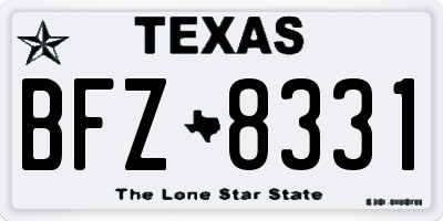 TX license plate BFZ8331