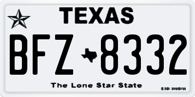 TX license plate BFZ8332