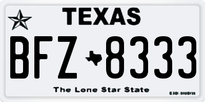 TX license plate BFZ8333