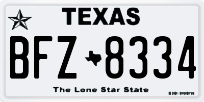 TX license plate BFZ8334