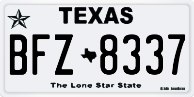 TX license plate BFZ8337