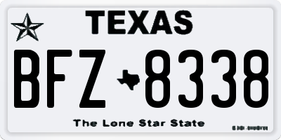 TX license plate BFZ8338