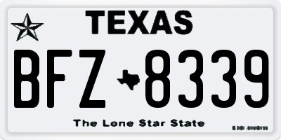 TX license plate BFZ8339