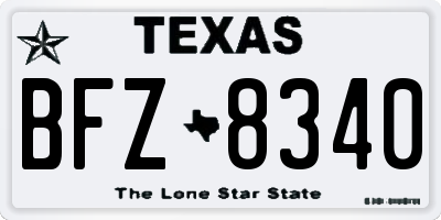 TX license plate BFZ8340
