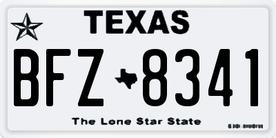 TX license plate BFZ8341