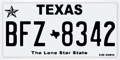 TX license plate BFZ8342