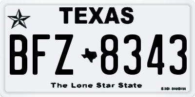 TX license plate BFZ8343