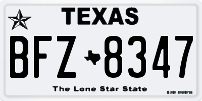 TX license plate BFZ8347