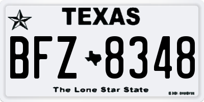 TX license plate BFZ8348