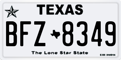 TX license plate BFZ8349