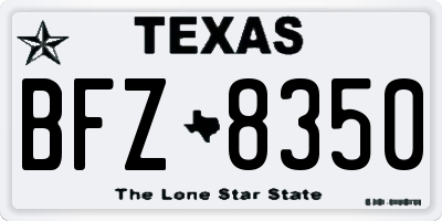 TX license plate BFZ8350