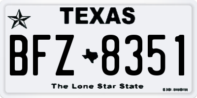 TX license plate BFZ8351