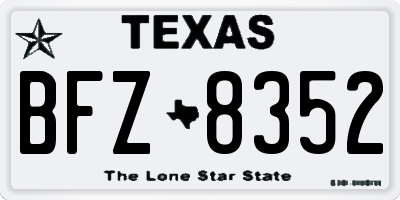 TX license plate BFZ8352