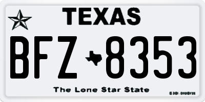 TX license plate BFZ8353