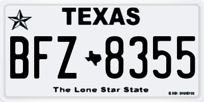 TX license plate BFZ8355