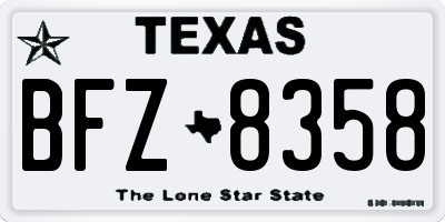 TX license plate BFZ8358
