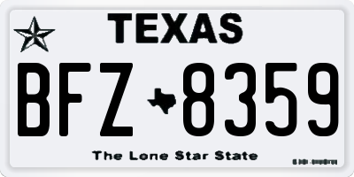 TX license plate BFZ8359