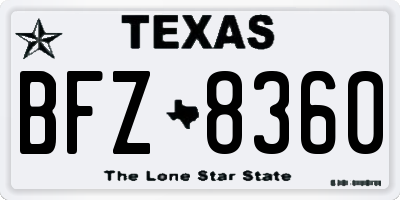 TX license plate BFZ8360