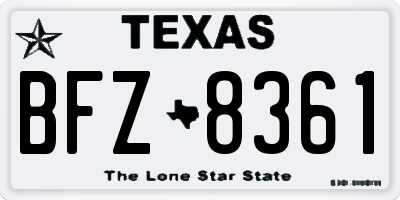 TX license plate BFZ8361