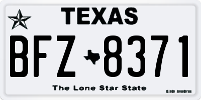 TX license plate BFZ8371