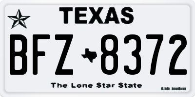 TX license plate BFZ8372