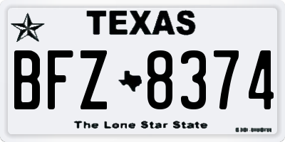 TX license plate BFZ8374