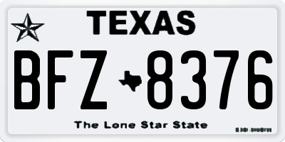 TX license plate BFZ8376