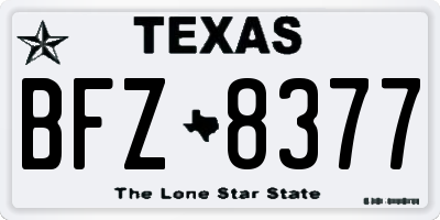 TX license plate BFZ8377