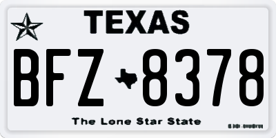 TX license plate BFZ8378