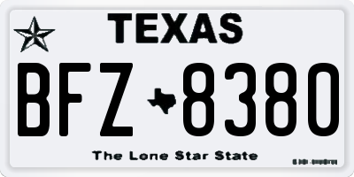 TX license plate BFZ8380