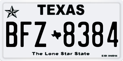 TX license plate BFZ8384