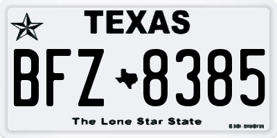 TX license plate BFZ8385