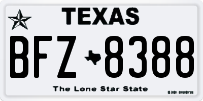 TX license plate BFZ8388