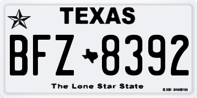 TX license plate BFZ8392