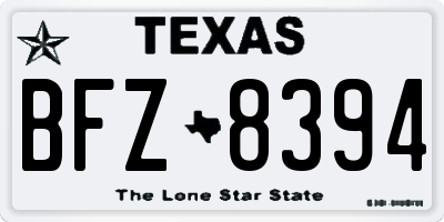 TX license plate BFZ8394