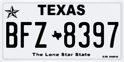 TX license plate BFZ8397