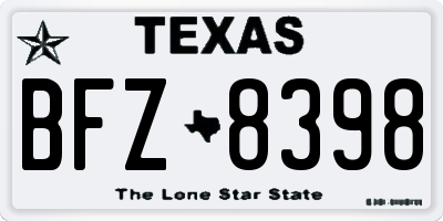 TX license plate BFZ8398