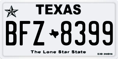 TX license plate BFZ8399