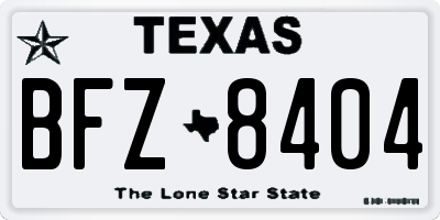 TX license plate BFZ8404