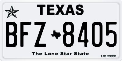 TX license plate BFZ8405