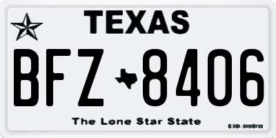 TX license plate BFZ8406