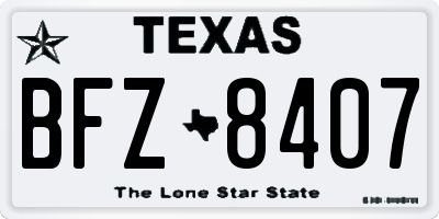 TX license plate BFZ8407