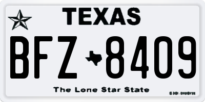 TX license plate BFZ8409