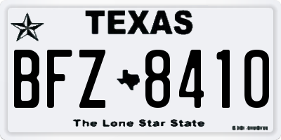 TX license plate BFZ8410